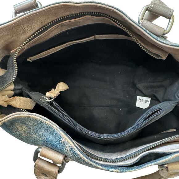 BED STU  BRUNA Leather Shoulder Bag in DARK TEAL LUX ICICLE RUSTIC - Picture 9 of 9